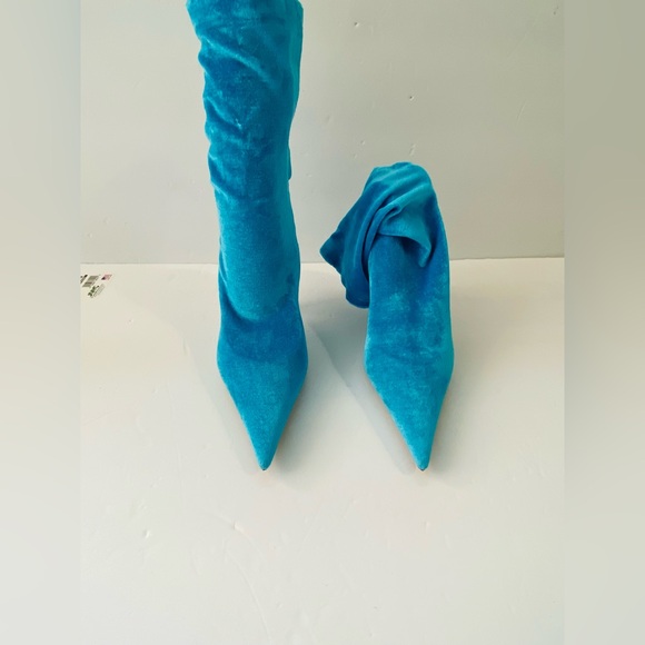 New Womens BALENCIAGA Velvet Printed Sock Boots Size 37 - Picture 12 of 14